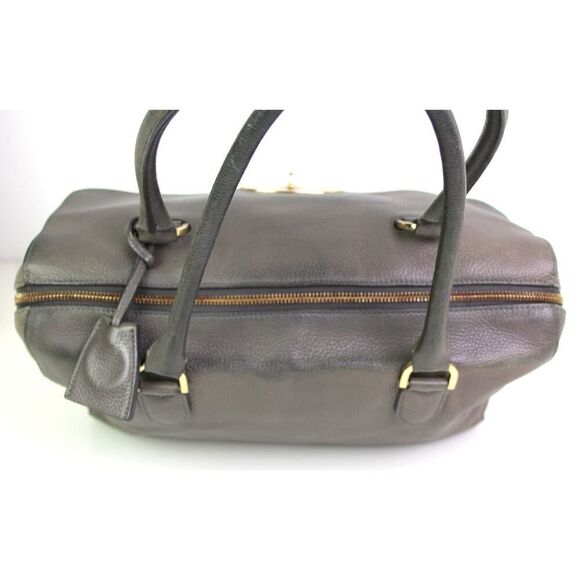 ROOMY Mulberry MUSHROOM GRAY GENUINE LEATHER ZIP TOP SHOULDER BAG HANDBAG PURSE - Picture 13 of 16